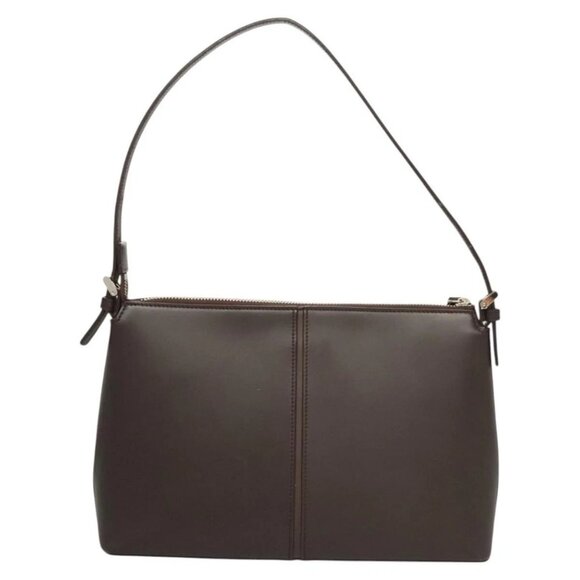 BURBERRY Shoulder Bag Leather Brown Silver Auth - Picture 2 of 16